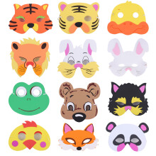 12-Piece Multicolour Forest Animal Masks Plastic with