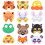 12-Piece Multicolour Forest Animal Masks Plastic with 1
