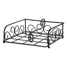 Heavy-Duty Metal Napkin Holder19x19x7cm Black for Kitchen Tables & Outdoor Gatherings with Wind-Resistant Design