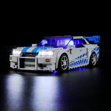 LED Light Kit for  76917 Nissan Skyline GTR R34 Fast and Furious Car, Realistic Illumination, Easy Install