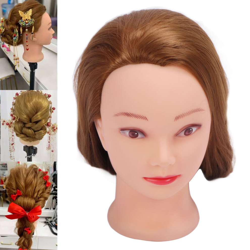 Hair Mannequin Head for Styling Practice, Silicone, Clamp Holder