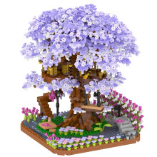 Cherry Blossom Bonsai Tree Building Set, 2200Pcs Purple Blossom Accent Mini Kit for Home Decor and Creative Gifts for Adults