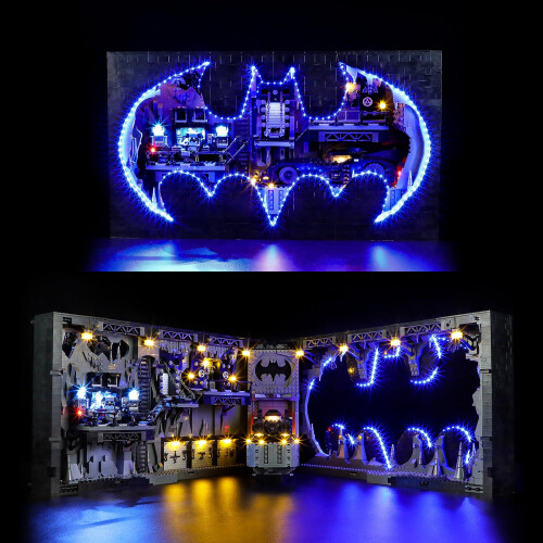 Batcave LED Light Kit for  76252 Shadow Box, Precision Illumination and Easy Plug‑and‑Play Setup