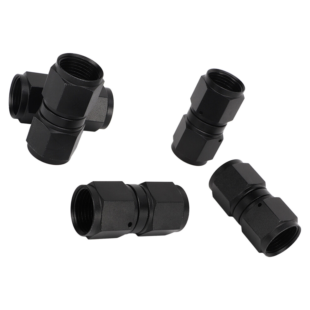 Aluminum Alloy 10An Hose Fitting 5Pcs Female Swivel Straight Adapter Black 8441389589342