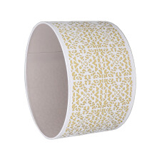 Hollow Metal Lampshade for E27/E14, 25cm Diameter, White/Yellow