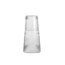 Vintage glas vandkandesæt med glas til sengebordet