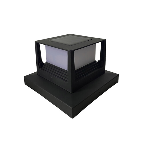 Farola solar negra de ABS, IP44, 600 mAh