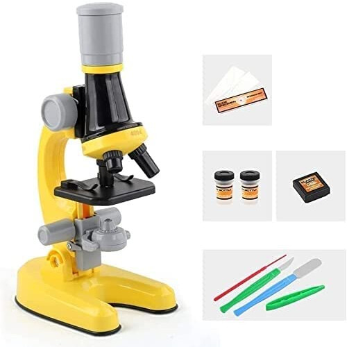 Kids Microscope 1200X with LED Illumination Educational Science Kit Student Biological Microscope Orange 2