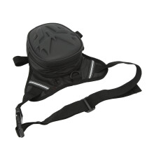 Sac à jambe pour moto en PVC mat, poche latérale multifonction, noir
