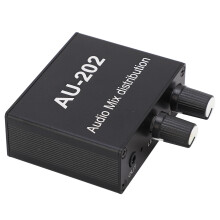 Mini Audio Mixer 2 In 2 Out Stereo-Distributor Aluminiumlegierung 3,5 mm