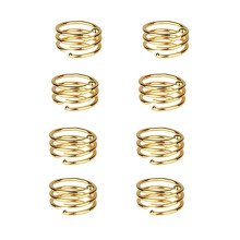 12pcs Washable Metal Napkin Rings, Spiral Deco for Wedding Banquets