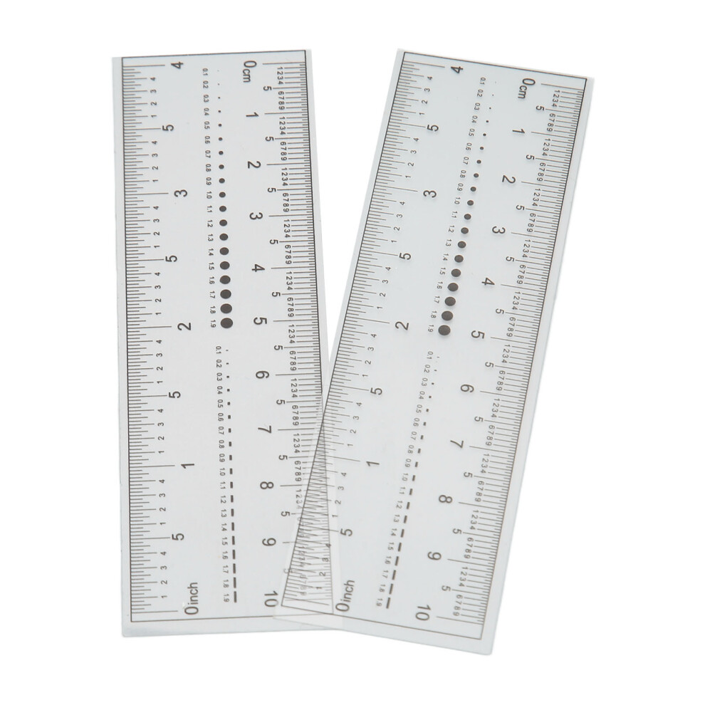 10PCS Transparent PVC Fake Nails Ruler, Portable Nail Measuring Tool