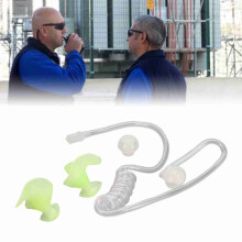 Kit de tube de bobine acoustique universel avec bouchons d'oreilles en silicone pour casque de radio bidirectionnelle - Vert