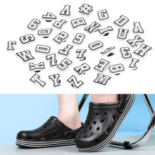 37-teiliges PVC Buchstaben-Schuhanhänger-Set zur Schuhdekoration, Weiß