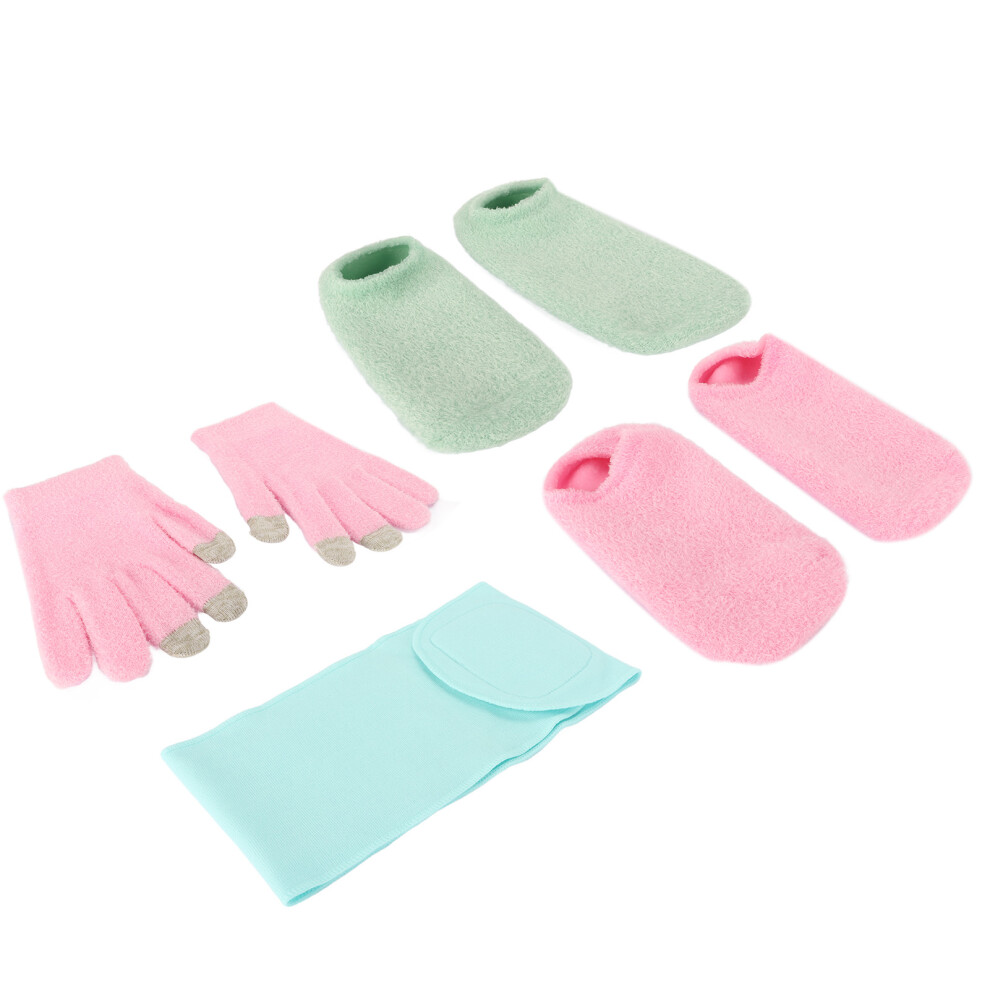7PCS Gel Moisturizing Hand & Heel Socks Set Reusable Crack Repair