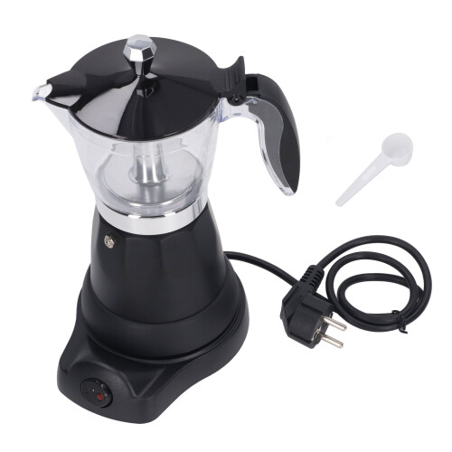6-Cup Electric Coffee Maker with Transparent Lid