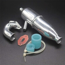 Aluminum Exhaust Pipe Set for 1/10 Nitro RC Car HSP 94188 94122 94166, Performance Durable Upgrade