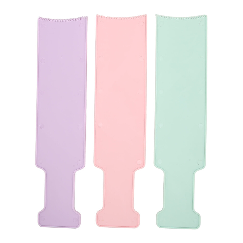 Unisex 3Pcs Plastic Balayage Board Curved Comb For Hair Dye, Thickening Surface