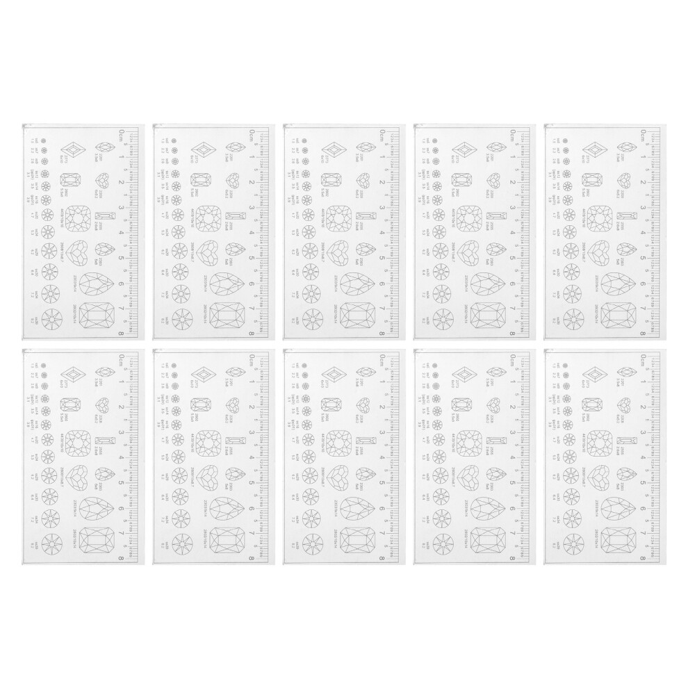 Nail Art Measuring Ruler 10pcs Soft Transparent Ultra Thin Flexible Portable
