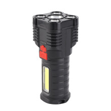 Tragbare 5-LED-Arbeitsleuchte, 800mAh USB wiederaufladbar, 4 Modi (Silber/Schwarz)