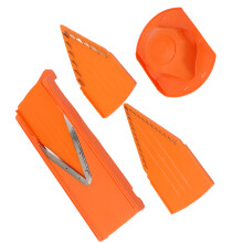Manual Veggie Cutter Mandoline with Stainless Steel Blades & Safety Hand Guard