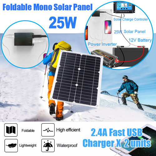 25W Solar Panel + 6000W Inverter 12V-110/220V LCD 1