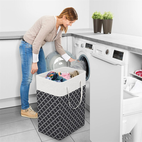 75L Foldable Laundry Basket with Waterproof Coating 2