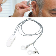 Support de clip Sound Aid avec cordon en nylon pour amplificateurs sonores, blanc