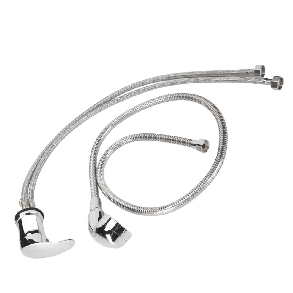 Shampoo Faucet & Sprayer Kit for Salon, 70cm Chrome Zinc Alloy