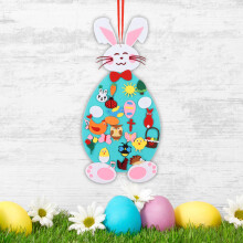 Kit de décoration murale en feutre avec lapin - DIY pour tout-petits, créations de lapins 88x43cm