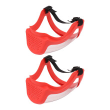 2 pièces Bouclier facial réutilisable anti-poussière pour enfants avec filtre en coton – Rouge et blanc