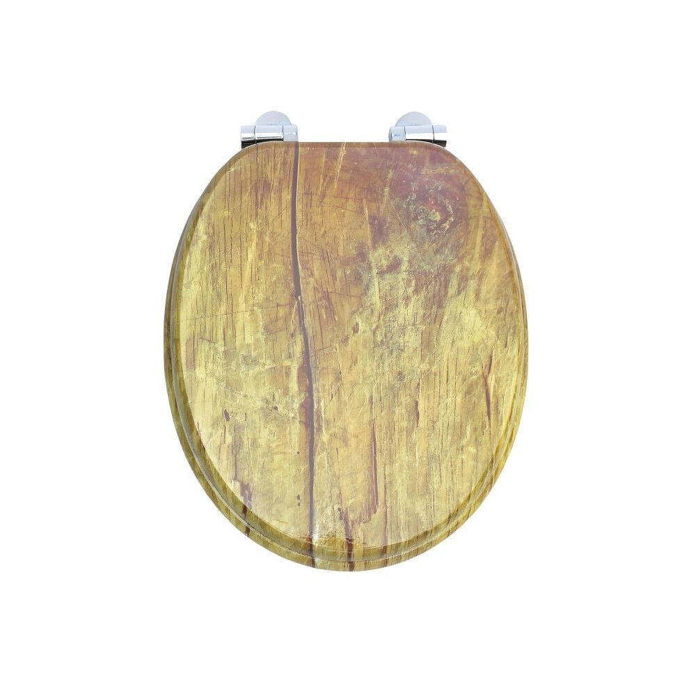 Rts Rustic Wood Mdf Soft Close Toilet Seat 5055724601786