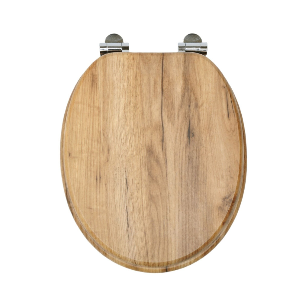 Rts Teak Oak Mdf Close Toilet Seat 5055724601793