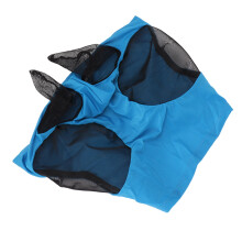 Atmungsaktive Mesh-Pferde-Fliegenmaske mit Ohren, elastisch & blaue Reitbekleidung