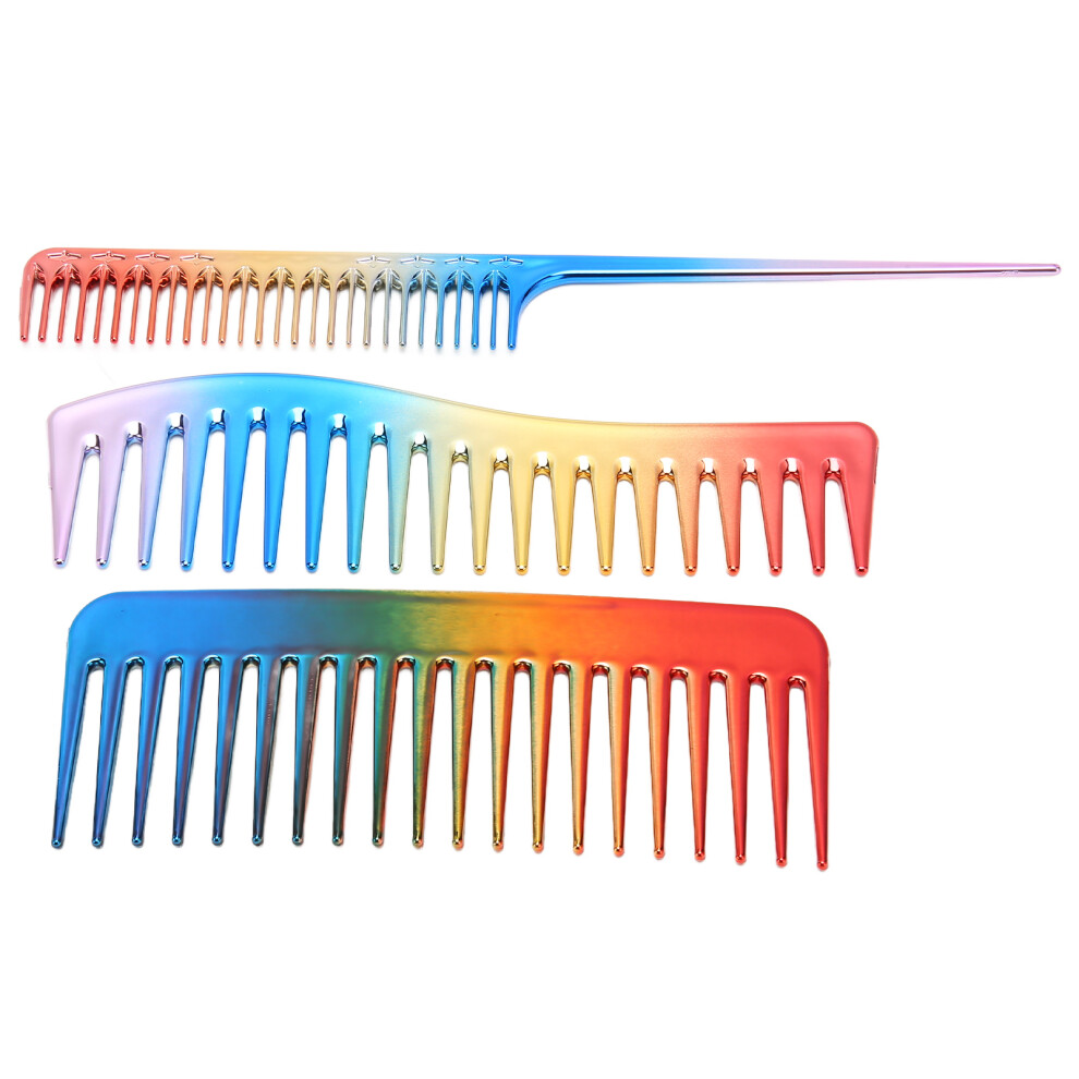 Electroplate 3PCS Hair Comb Set for Professional Hairdressing & Home Use