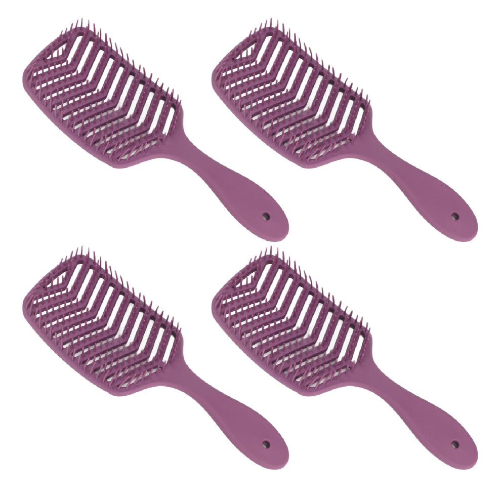 4 Pcs Detangling Vent Hair Brush Set, Curved Wet Scalp Massaging Tool