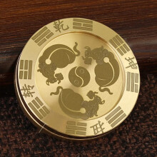 Brass Fidget Slider EDC Coin with Smooth Haptic Feedback, Quiet Slide Action, Style 3