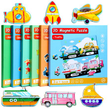 Magnetic Toddler Puzzle Toy with Space and Car Theme, Travel Magnetic Puzzle for Kids Ages 13