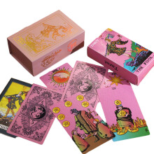 Tarot Cards Deck with Guidebook, Waterproof Pink2 Beginner Set for Divination and Fortune Telling