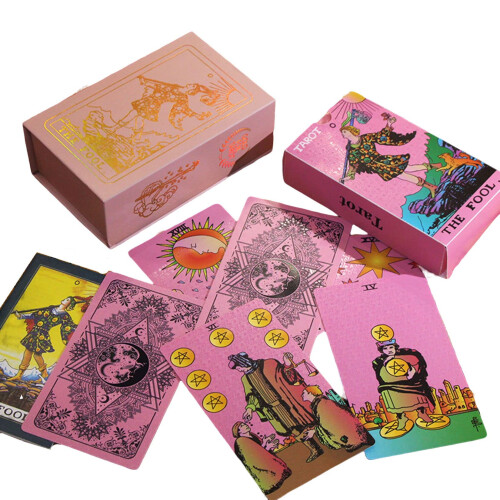 Tarot Cards Deck with Guidebook, Waterproof Pink2 Beginner Set for Divination and Fortune Telling