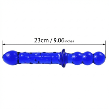 (Blue Dotted) Women\'s Glass Toy - Borosilicate, Ergonomic