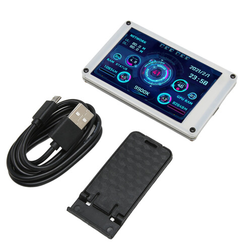 3,5" IPS Computer-Temperaturmonitor, dimmbar, automatische Abschaltung, dual USB, weiß 2