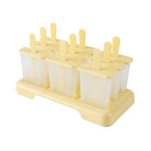 (9 beige 9 plastic) BPA-Free Ice Pop Mold, 9-Cavity, Easy Release