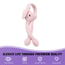 (Pink, One Size) Rabbit-Ear Winter Muffs for Kids - Soft & Adjustable