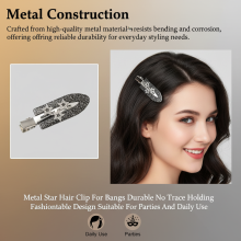 (Gray Star Clip) Metal Star Hair Clip - Durable & Stylish