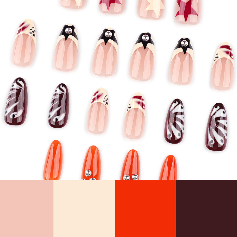 Creation-3C 24Pcs Almond Nude Fake Nails, Natural & Unbreakable