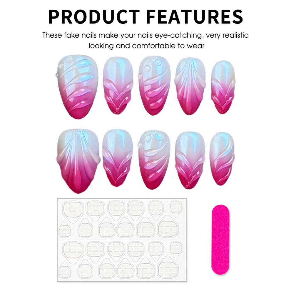 Roc-Electron Pink (Xs) 10Pcs Glossy Fake Nails For Performance