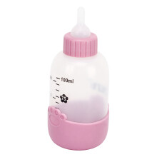 100 ml Rosa Trinkflasche für Haustiere mit Pfotenmuster-Silikon für Welpen und Katzen
