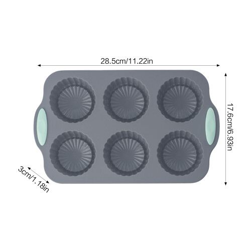 (6 cavity flower) 6-Cavity Silicone Mold for Baking & Soap Making