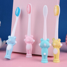 (4 Bears In Bags) 4pcs Bear Toothbrushes for Kids 2-12Y